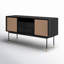 Buffet Cialan - 59,1 po noir avec osier naturel-685079289