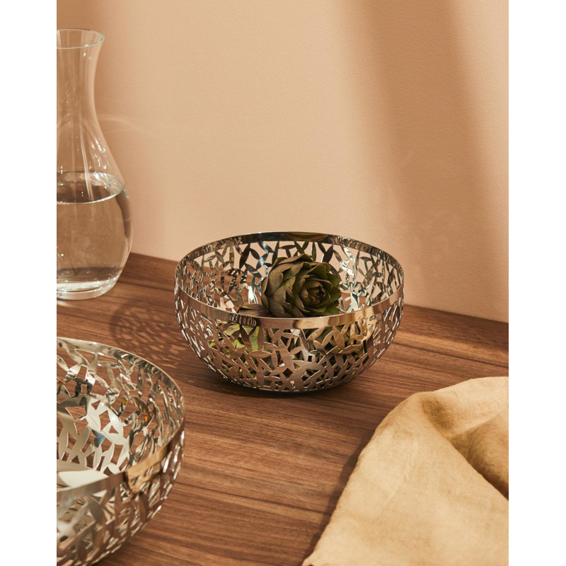 Cactus Steel Fruit Bowl, Small, Mirror Polished