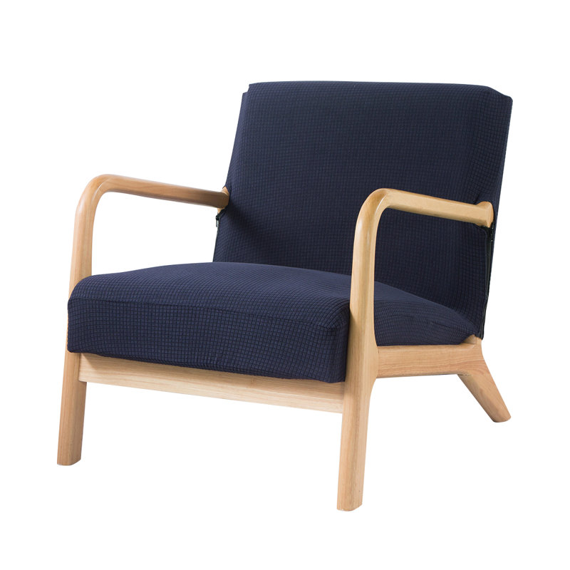 Housse pour fauteuil à coussins carrés/rectangulaires, Bleu marine