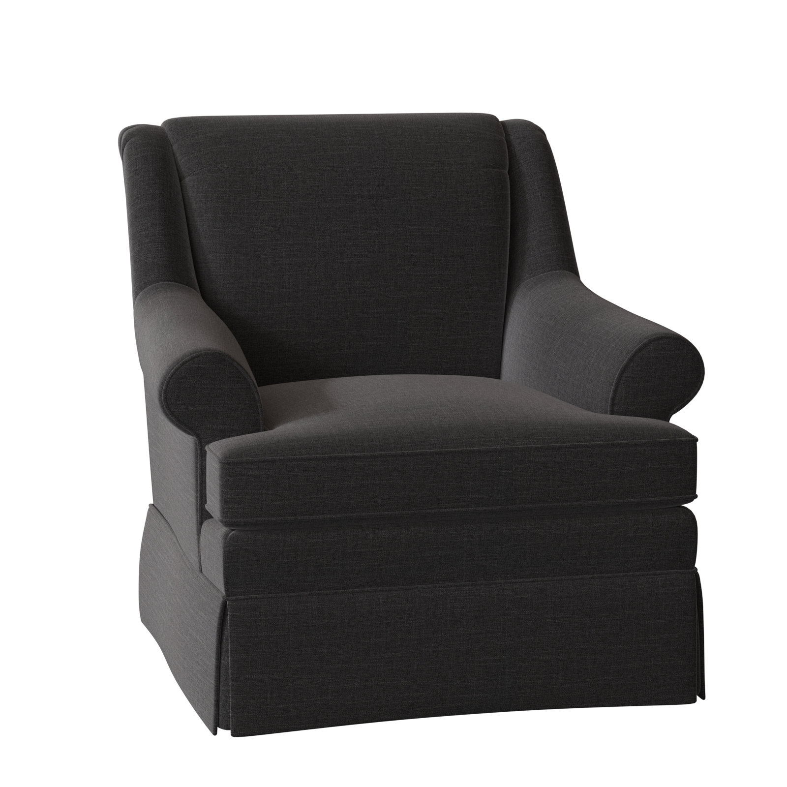 Eliana Cotton Upholstered and Velvet Upholstered Armchair, Paradigm 45 Black, Yes