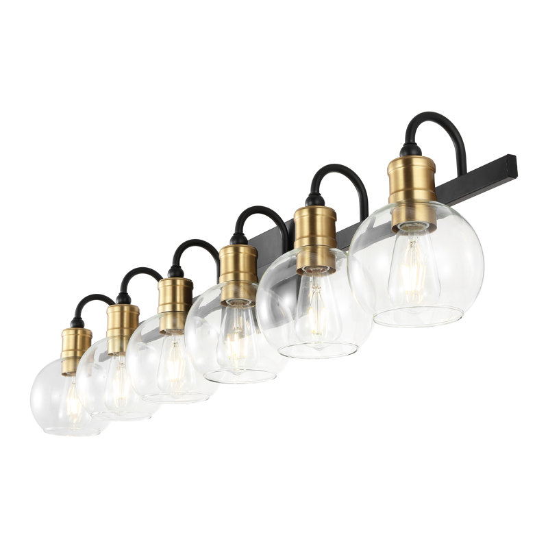 Escondido Iron/Glass Rustic Vintage LED Vanity Light, 6