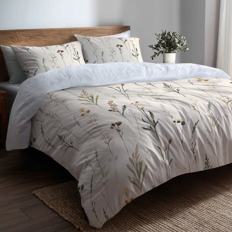 Ensemble de housse de couette et coussin décoratif Floral Bedding, Housse de couette très grand et 2 très grandes t