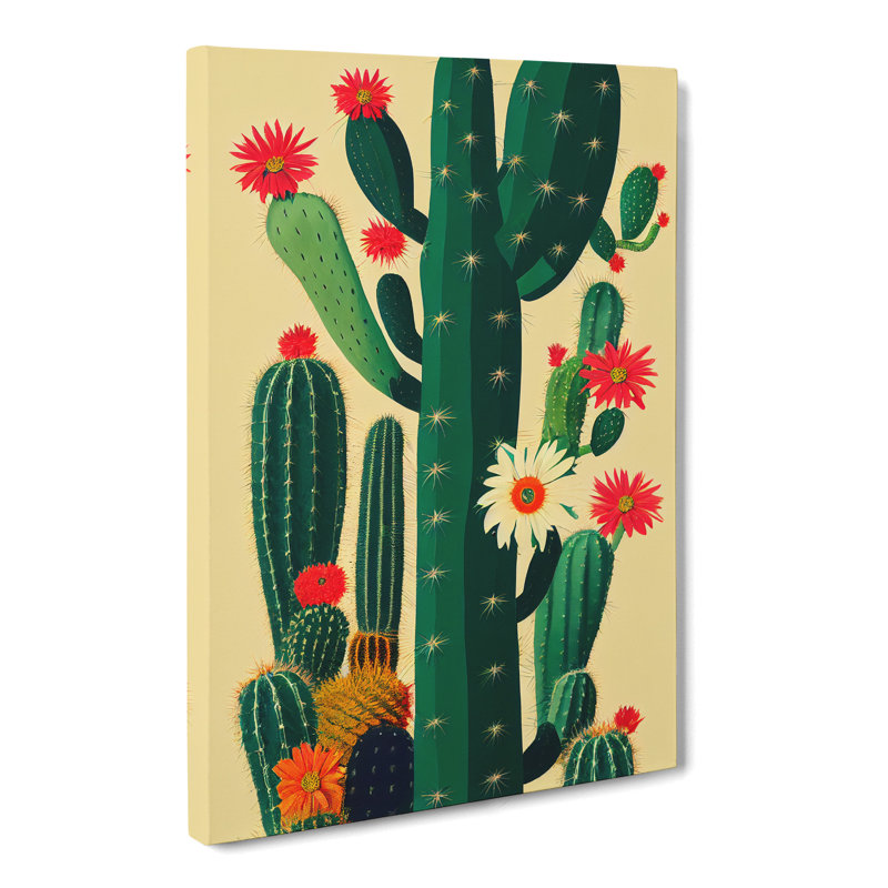 Cactus Cacti Collage - Wrapped Canvas, 60cm H x 40cm W x 3cm D