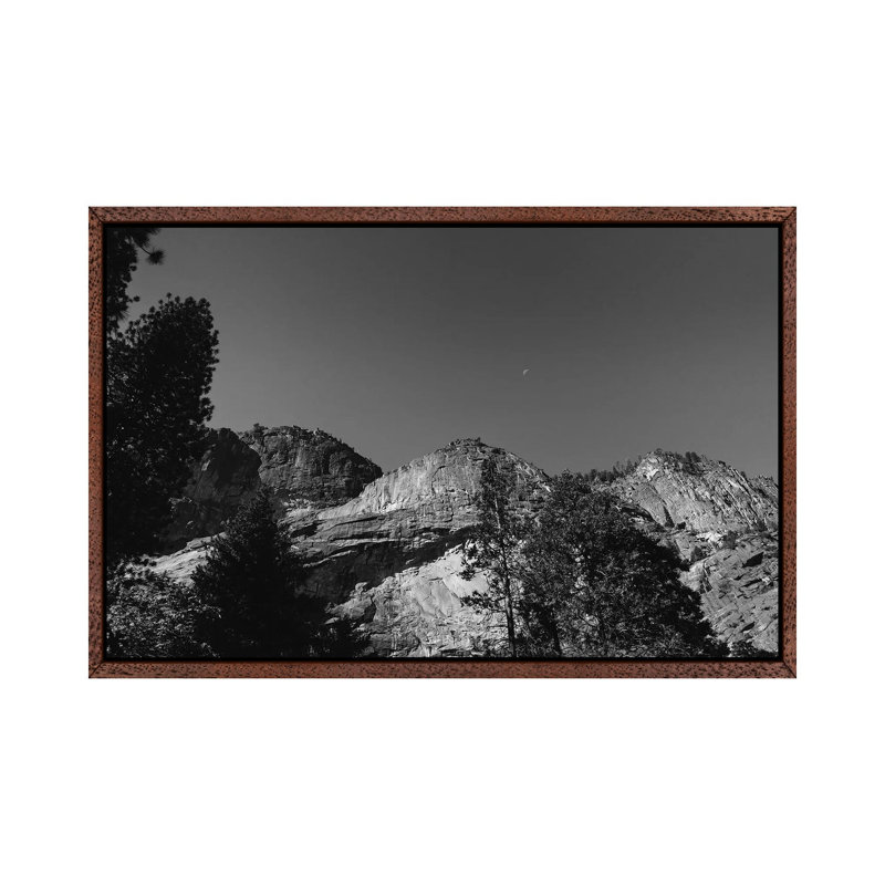 Yosemite Moon by Bethany Young - Print on Canvas, 45.72cm H x 66.04cm W x 3.81cm D, Classic Brown Wood Framed