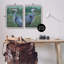 Herons & Lake Landscape, reproduction encadrée sur bois 2 pièces-93786991-93786992