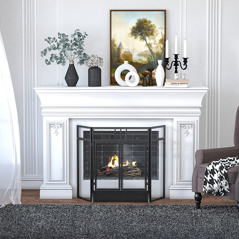 Doline 4 Panel Steel Fireplace Screen