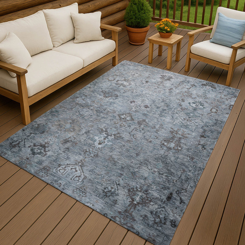 Machine Washable Indoor/Outdoor Mattis ACN2320 Global Rug, Rectangle 3' x 5'