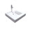 Polished White Handmade Rectangular Dual Mount Bathroom Sink with Overflow