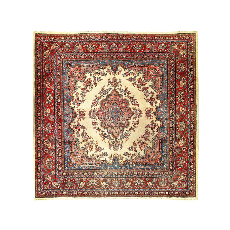 Simin Floral Area Rug in Ivory