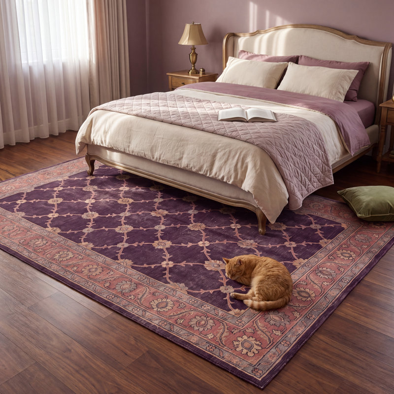 Tapis Quartz2 traditionnel à motif floral intégral or rose gris ivoire, lavable à la machine, antidérapant, à poils courts, pour l'intérieur et l'extérieur, adapté aux animaux domestiques, idéal pour le salon, la chambre, la salle à manger, l'entrée, le corridor ou le bureau.