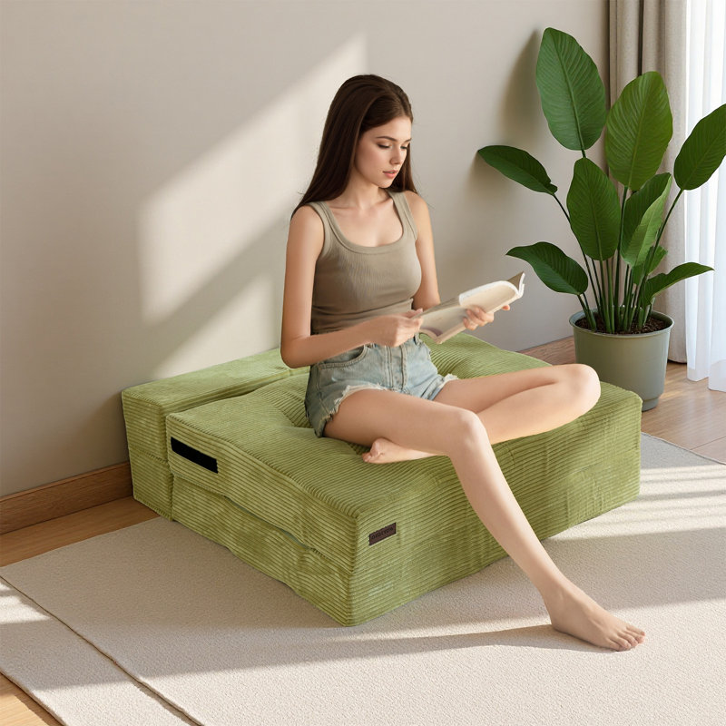 Canapé-lit Boneless, H 24 po x l 39,5 po x P 29,5 po, Vert