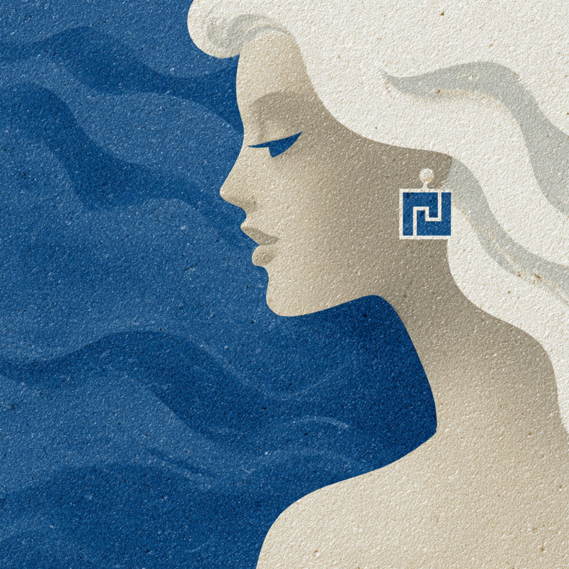 Art mural sur toile Minimal Blue Muse, 20"W x 20"H x 1.5"D