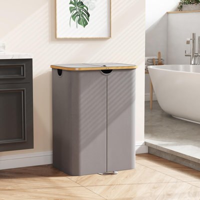 Panier à linge double 150L avec couvercle