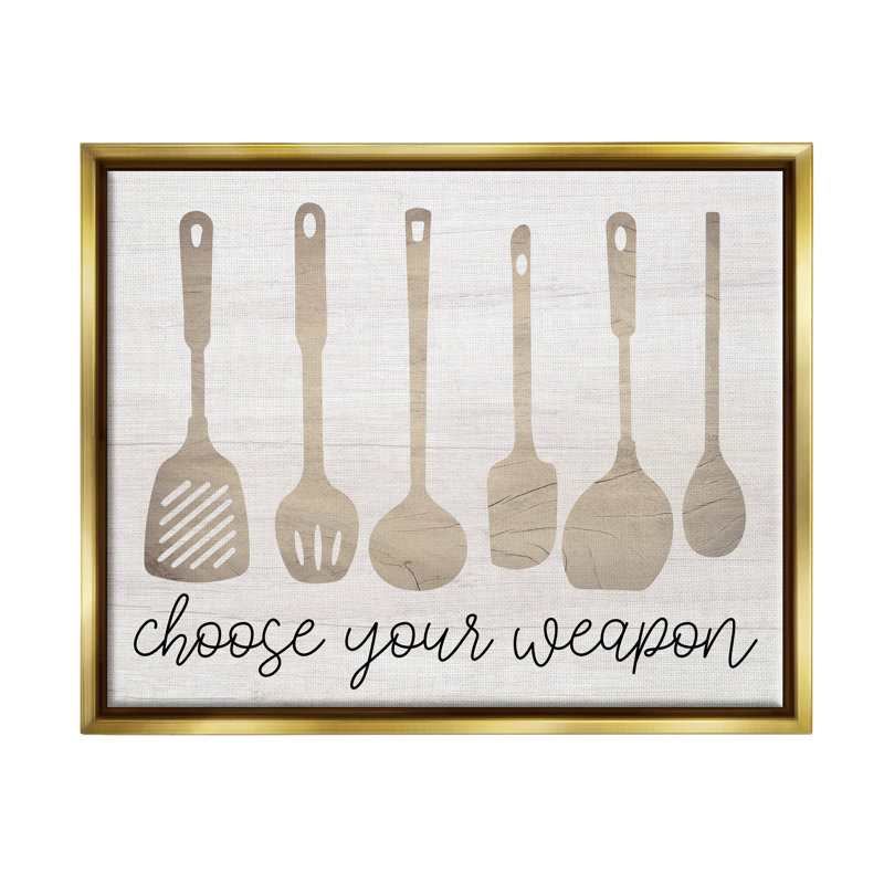 Choisir vos armes, ustensiles de cuisine par Lil 'Rue, impression, H 17 po x l 21 po x P 1,7 po