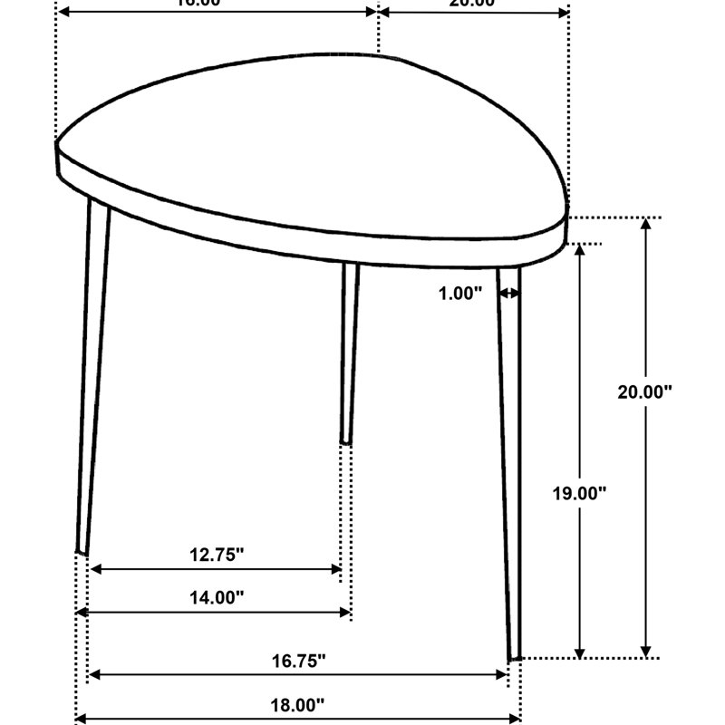 Table de bout triangulaire noire en bois massif, d'apparence aérée, pour ou dans les salons contemporains, en bois moderne avec finition, aspect léger, placement idéal