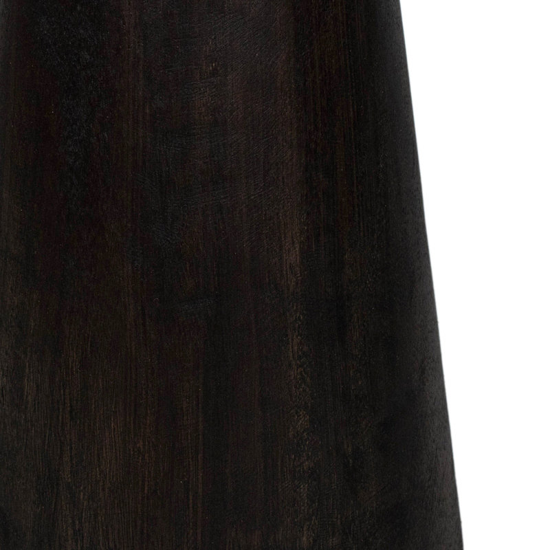 Black Petrified Wood Pedestal Accent Table