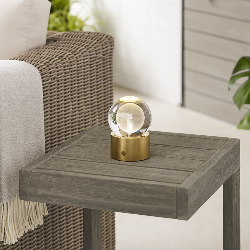 Mina Accent Rechargeable Table Lamp, Natural Brass