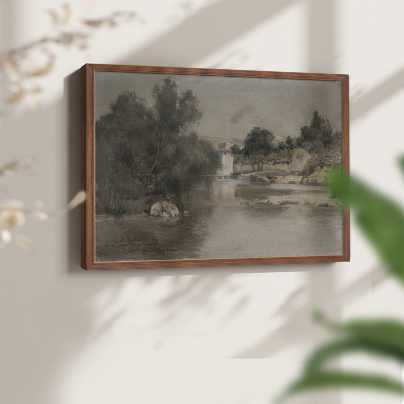 Paysages rétro-CDXCV - reproduction encadrée, Noyer, H 16 po x l 20 po