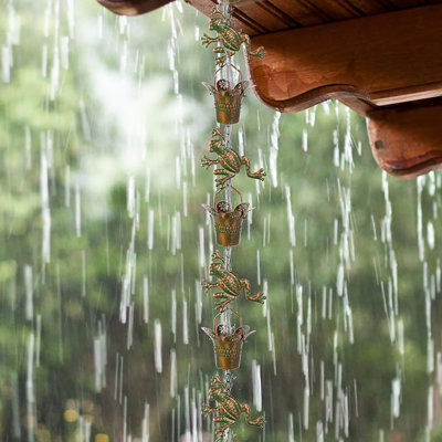 7.7FT Frog Rain Chain for Outside