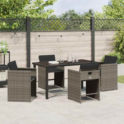 Vidaxl Garden Dining Set 5 Pcs Poly Rattan