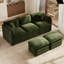 Canapé modulaire modulaire en forme de L de 112 po avec repose-pieds en chenille 4 places et coussin profond pour salon-131520985
