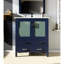 30 po W Aménagement de meuble-lavabo bleu marine avec couche supérieure en céramique blanche, miroir séduisant de 28 po, conception de tiroir à fermeture douce et baignoire de rangement généreuse de 18,25 po, plateau, fermeture, tiroirs d'armoire, grattoir-293072921