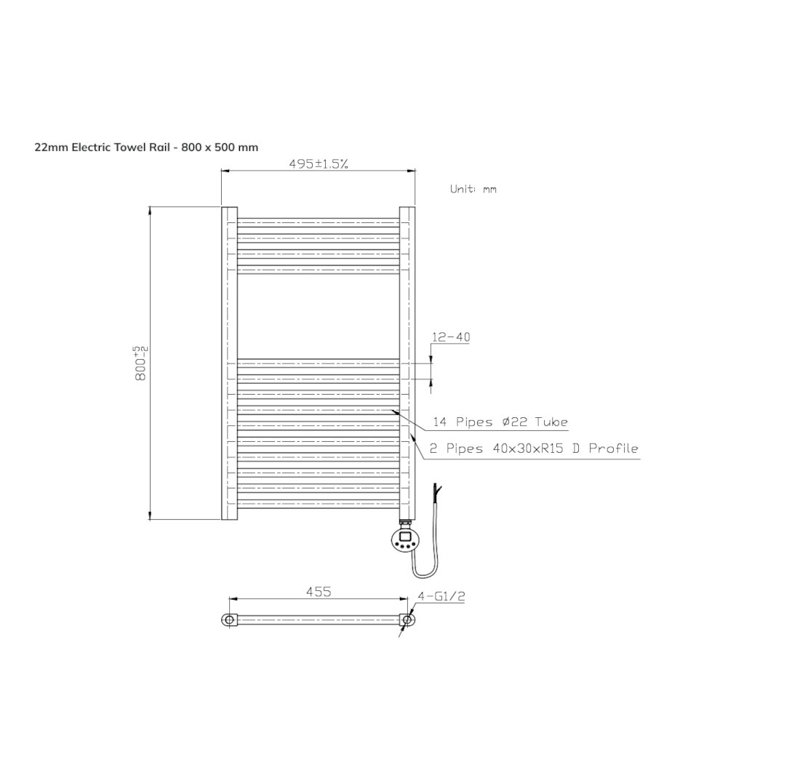 Standard Radiator, 31cm H x 19cm W x 3cm D, Black