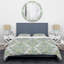 Damas vert et blanc - ensemble de housse de couette abstrait - microfibre de polyester-73141042