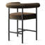 Modern 24" Upholstered Velvet Solid Back Counter Stool with Arms (Set of 2)-1432661853