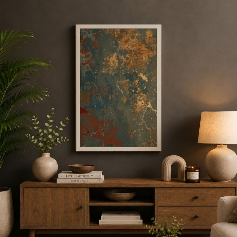 Rust and Decay Industrial - Wrapped Canvas, Cream Border, 18x12 - 45.7 x 30.5 cm