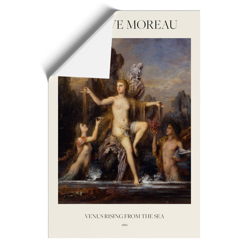 Venus Rising From The Sea by Gustave Moreau - No Frame Painting, 59cm H x 42cm W x 0.1cm D