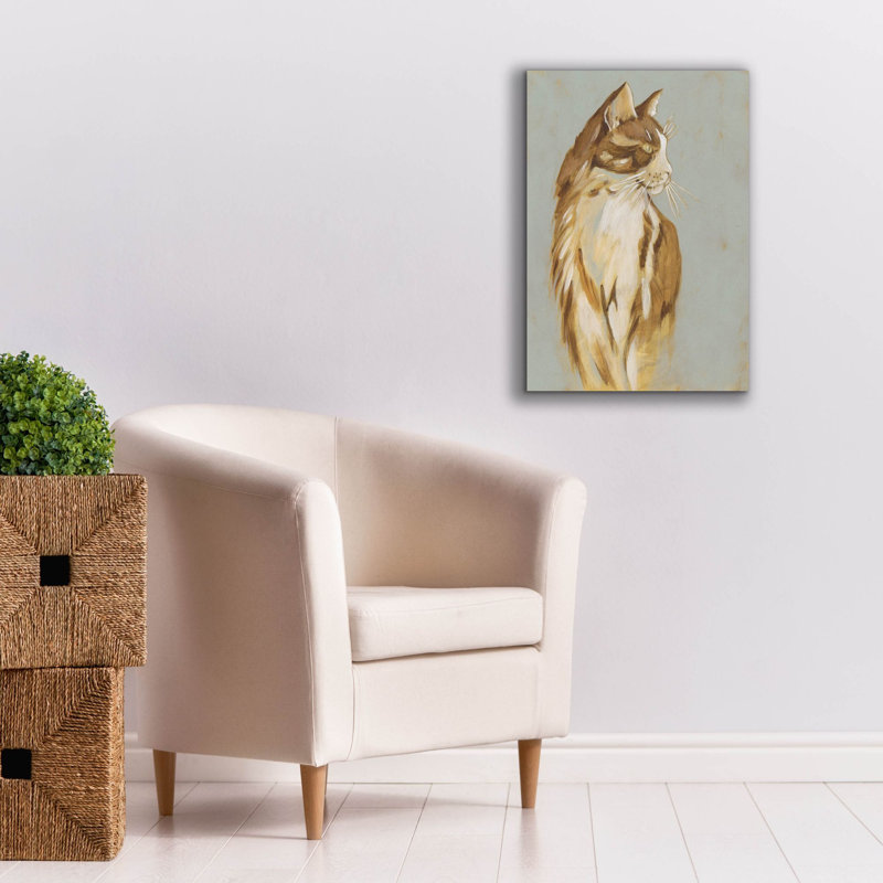  «Lap Cat 1» par Chariklia Zarris, art mural sur toile, 18 po x 26 po