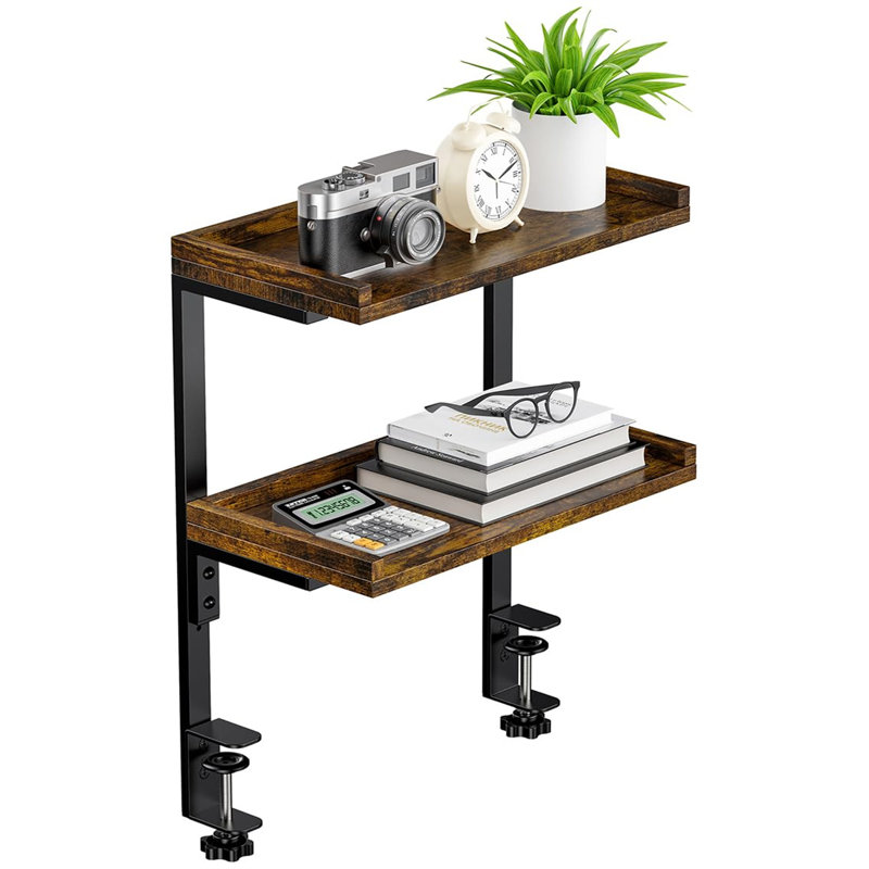 Metal,Manufactured Wood Desk Organiser, Black/Brown