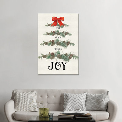 «Love Peace Family Joy Swag», reproduction d'art sur toile tendue