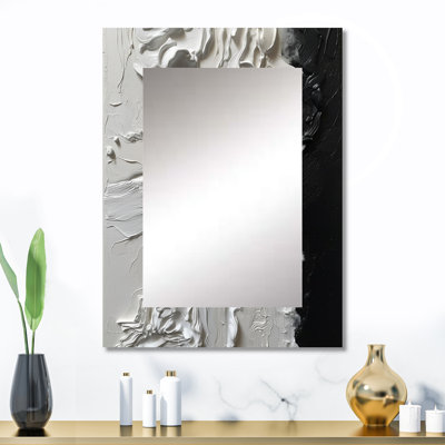 Miroir mural blanc et noir Tranquility Unleashed I - Marble