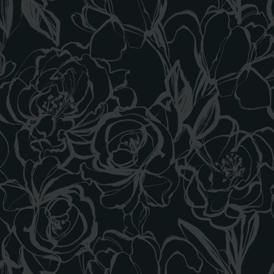 Yuki Osada Floral Cluster 33' L x 20.5" W  Wallpaper Roll