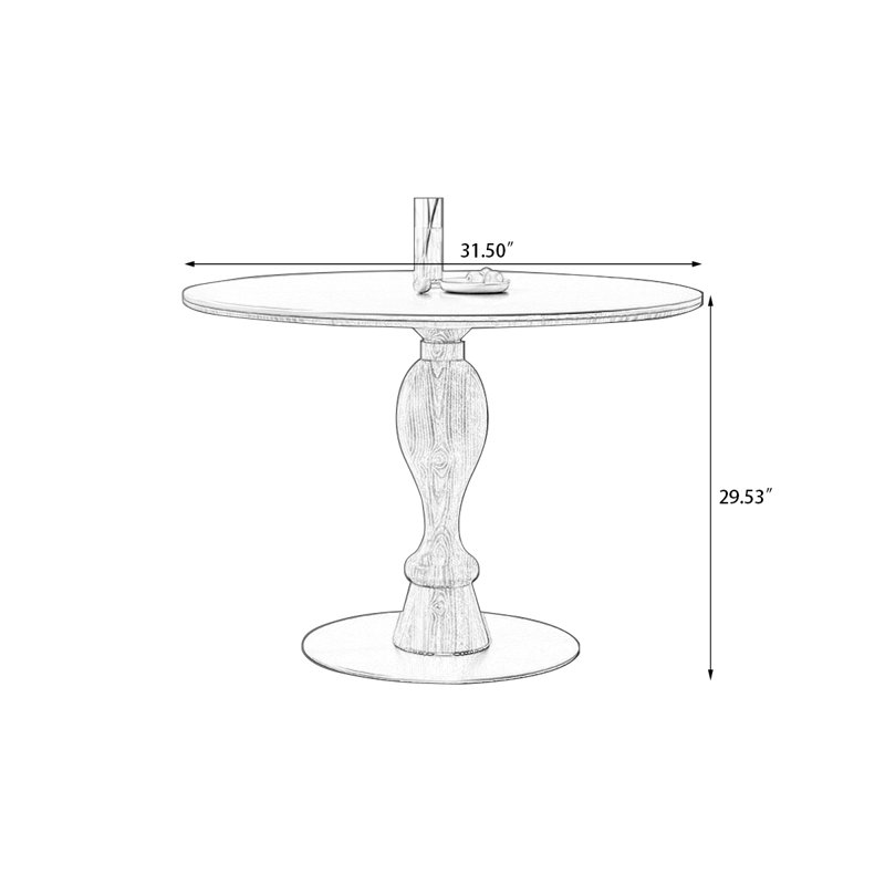 Table de salle à manger blanche, Noyer, H 29,53 po x L 31,5 po x l 31,5 po, Blanc