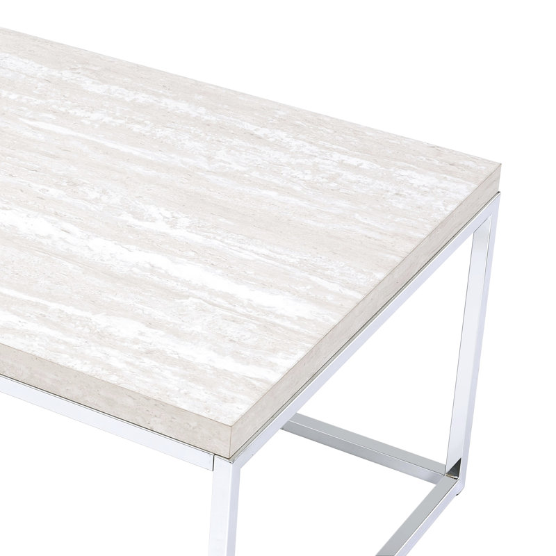 Table basse en chêne et en chêne avec motif rectangulaire