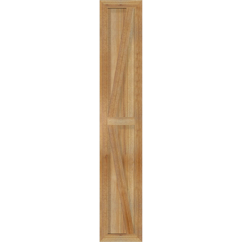 TimberCraft 5 3/8 "encadré avec panneaux n-lattes avec Z-Bar, cèdre rouge de l'Ouest, 10 3/4 po, 61 po