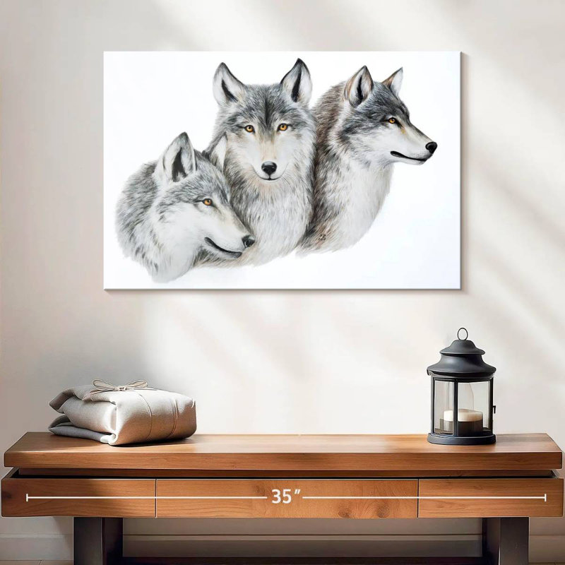 Famille de loups de neige Brampt, H 16 po x l 24 po