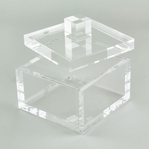Lucite Box w/Clear Knob 4"x4"x3.75"