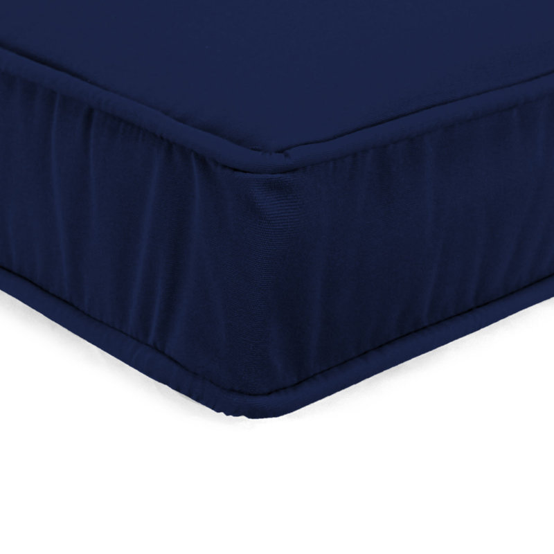 22.5" x 22.5" Outdoor Deep Seat Cushion with Ties and Welt, Canvas Navy