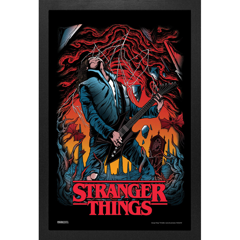 Stranger Things - Eddie avec guitare 11 x 17, reproduction encadrée