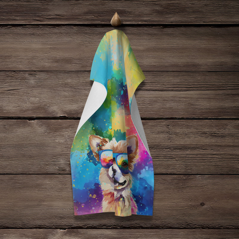 Pomeranian Hippie Dawg Kitchen Towel