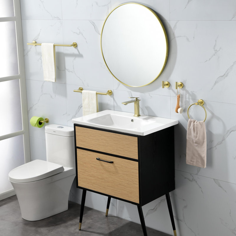 6 - Piece Bathroom Hardware Set, Gold