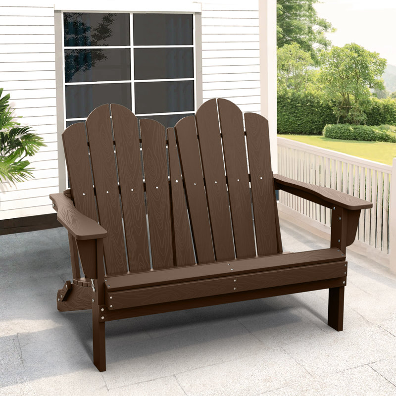 Chaise Adirondack pliante en PEHD Creaghan, Brun
