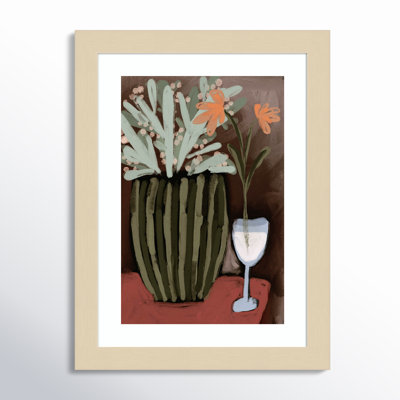Floral Still Life No 4 by Treechild Wood Framed Wall Art Print