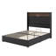 Structure de lit double en velours capitonné pleine grandeur, avec USB et veilleuse, lit plateforme à oreilles avec tablette de tête de lit intégrée-1413452060-1413452061