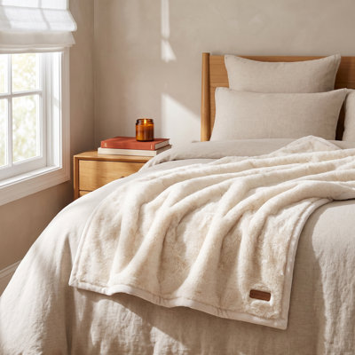 Chinchilla Faux Fur Throw Blanket