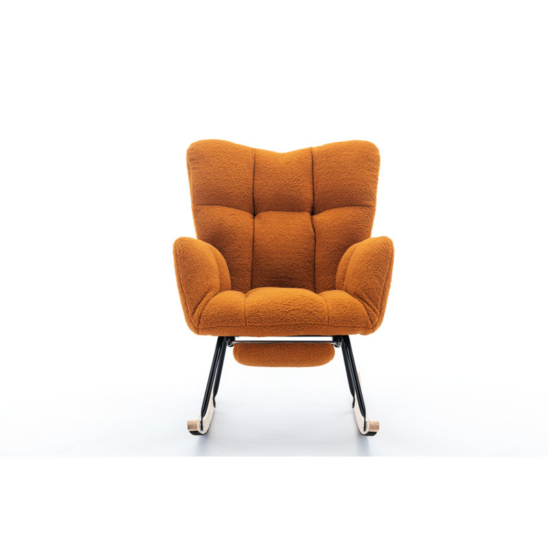 Chaise berçante en mousse avec repose-pieds réglable, chaise de salon, poids de 32,4 lb, Caramel